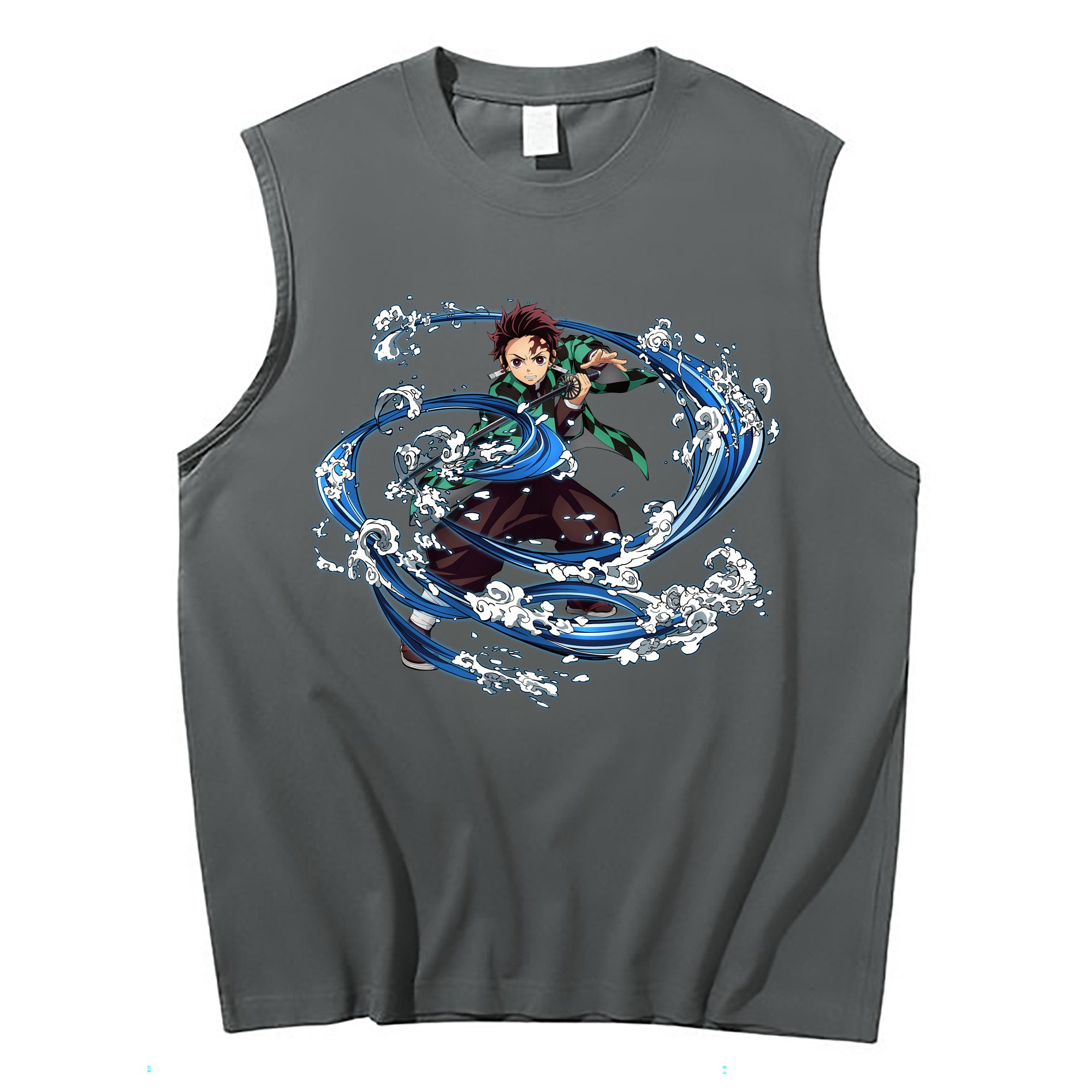 （画像用） 鬼滅の刃 竈門 炭治郎／かまど たんじろう Kamado Tanjirou コットン100％タンクトップ（フロントプリント）
